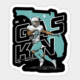 Myles Gaskin Miami Player Map Sticker